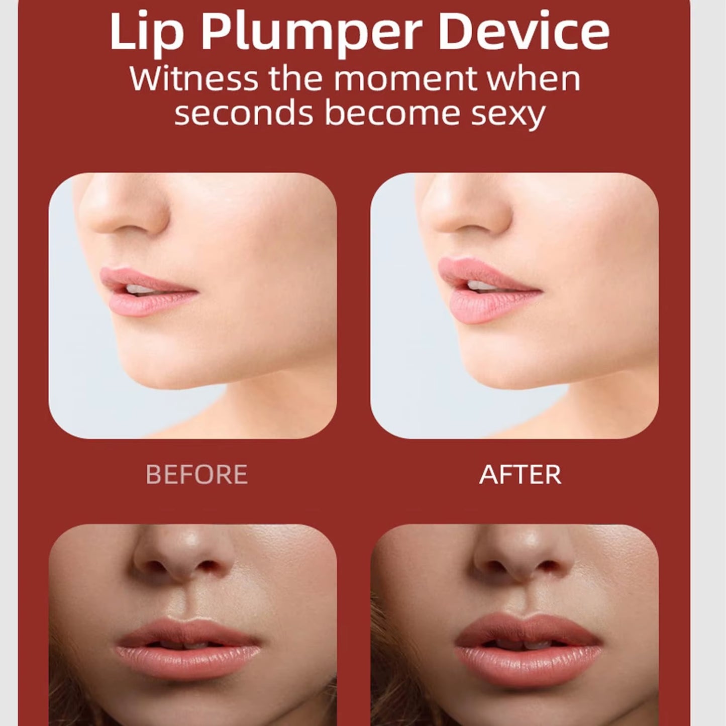 Electric Lip Plumper Device, Professional Lip Enlarger with Suction for Fuller Lips, Lip Plumping Tool, Lip Suction Plumper Tool